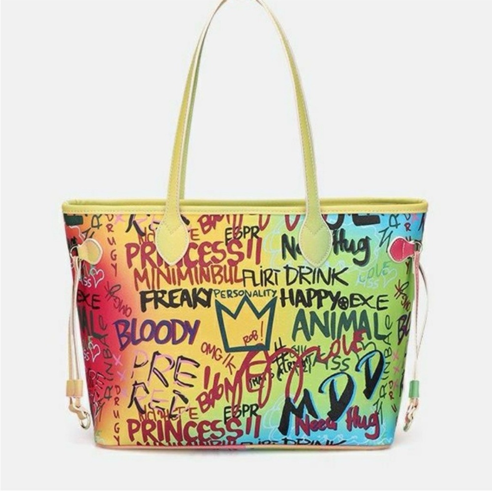Colorful Graffiti Print Neverfull-style Tote Bag